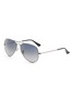Main View - Click To Enlarge - RAY-BAN - Gradient Blue Lens Grey Metal Aviator Sunglasses