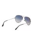 Figure View - Click To Enlarge - RAY-BAN - Gradient Blue Lens Grey Metal Aviator Sunglasses