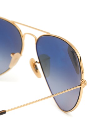 Detail View - Click To Enlarge - RAY-BAN - Gradient Grey Lens Gold Toned Metal Aviator Sunglasses