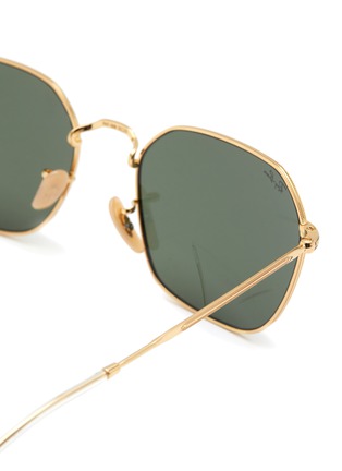 Detail View - Click To Enlarge - RAY-BAN - Green Lens Gold Toned Metal Square Sunglasses