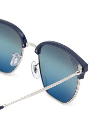 RAY-BAN | NEW CLUBMASTER METAL TEMPLE INJECTED POLARIZED BLUE MIRROR LENS |  Women | Lane Crawford