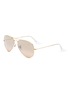 Main View - Click To Enlarge - RAY-BAN - Gradient Pink Lens Gold Toned Metal Aviator Sunglasses