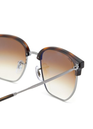 Detail View - Click To Enlarge - RAY-BAN - Gradient Brown Lens Tortoiseshell Effect Metal Square Sunglass