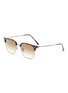 Main View - Click To Enlarge - RAY-BAN - Gradient Brown Lens Tortoiseshell Effect Metal Square Sunglass