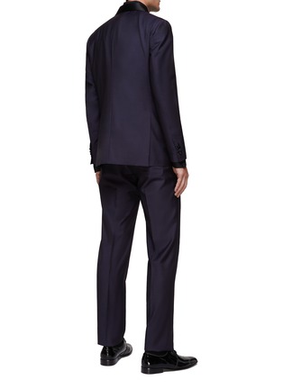 Back View - Click To Enlarge - ISAIA - SINGLE BREASTED SHAWL LAPEL FULL LINED DOUBLE VENT TUXEDO SUIT