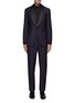 Main View - Click To Enlarge - ISAIA - SINGLE BREASTED SHAWL LAPEL FULL LINED DOUBLE VENT TUXEDO SUIT