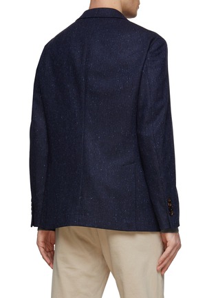Back View - Click To Enlarge - BRUNELLO CUCINELLI - SINGLE BREASTED NOTCH LAPEL WOOL CASHMERE FLANNEL BLAZER