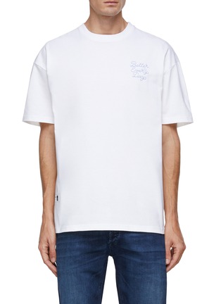 Main View - Click To Enlarge - DENHAM - x Pieter Ceizer ‘Better Every Day’ Slogan Embroidery Graphic Print Cotton T-Shirt
