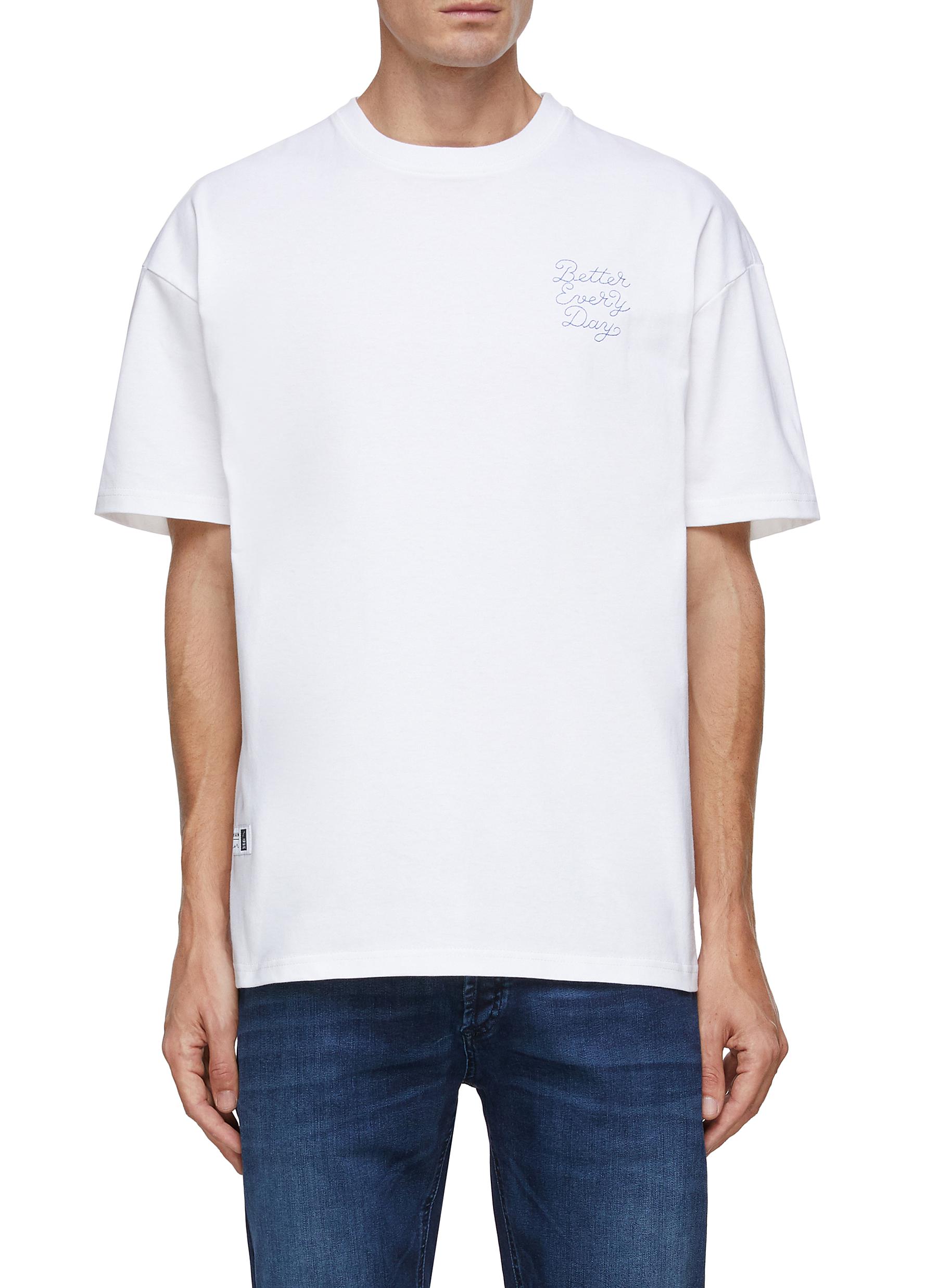 DENHAM x Pieter Ceizer ‘Better Every Day' Slogan Embroidery Graphic Print Cotton T-Shirt