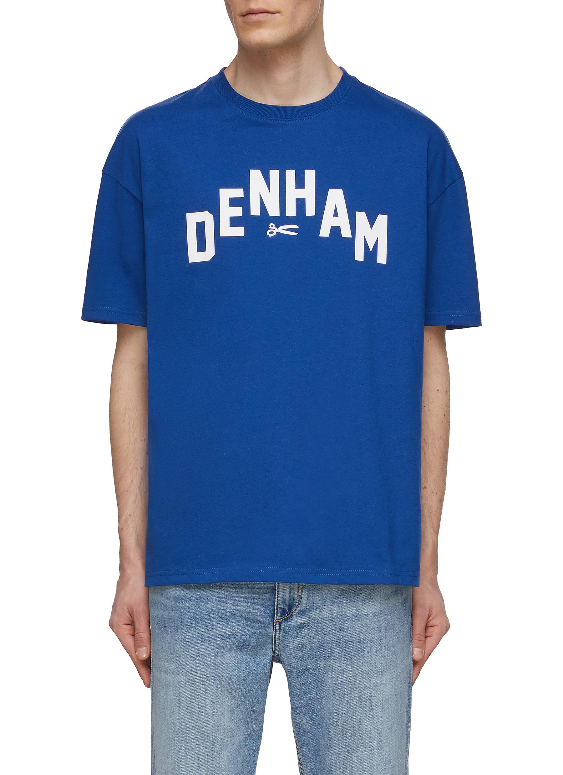 DENHAM ‘Ridge' Logo Print Crewneck Cotton T-Shirt
