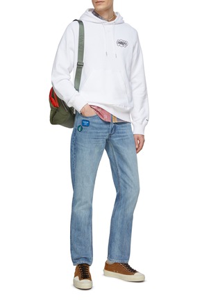 Figure View - Click To Enlarge - DENHAM - Patch Embellished Light Washed Slim Jeans