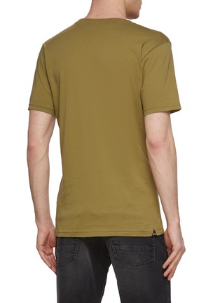 Back View - Click To Enlarge - DENHAM - Logo Patch Crewneck Cotton T-Shirt