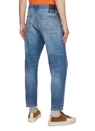 Back View - Click To Enlarge - DENHAM - Stitched Rip Washed Cropped Straight Jeans