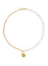 Main View - Click To Enlarge - MARTHA CALVO - ‘ALL SMILES’ 14K GOLD PLATED FRESHWATER PEARL SMILEY CHARM BOX CHAIN NECKLACE