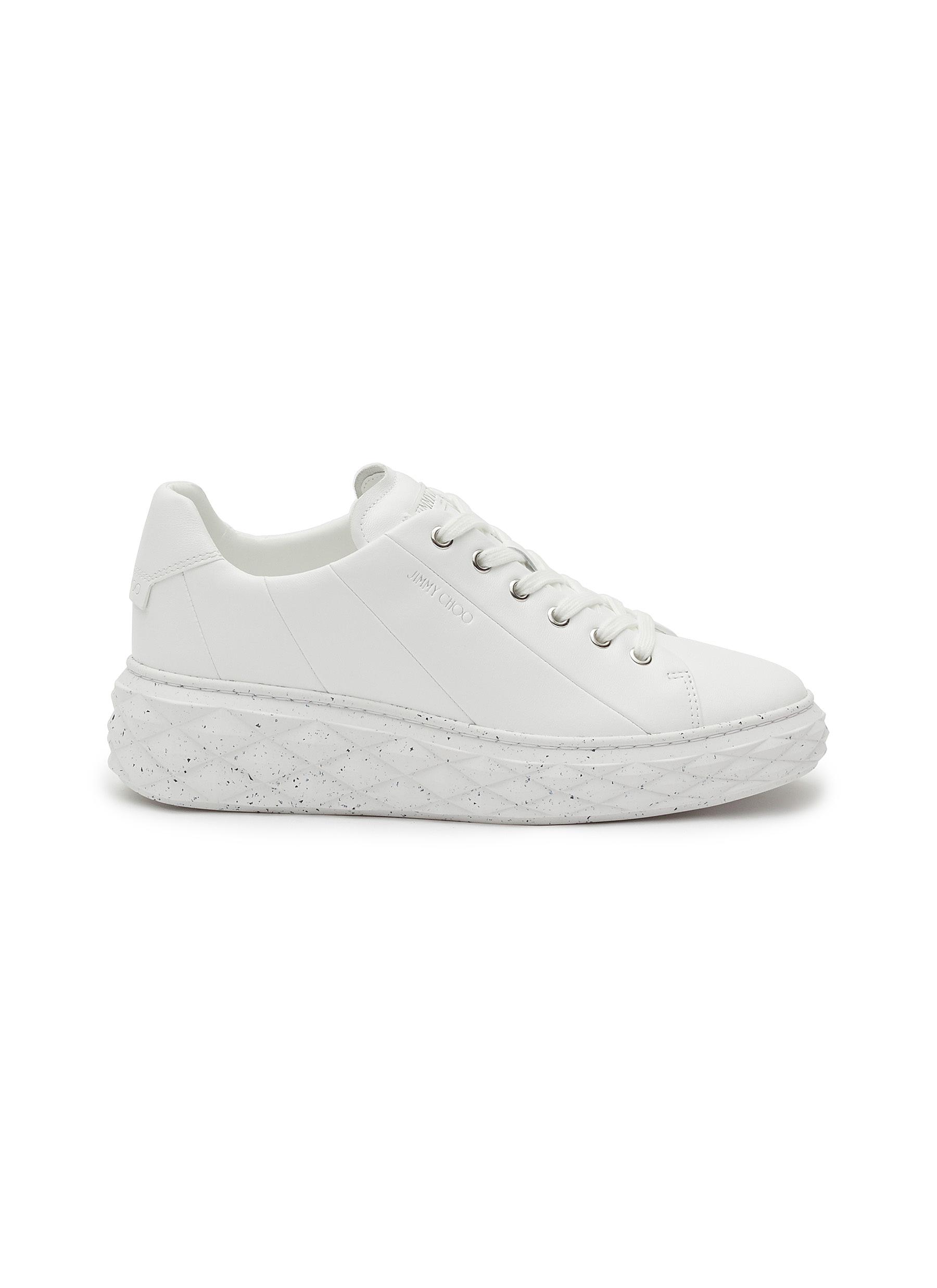 ‘Diamond' Low Top Lace Up Leather Sneakers