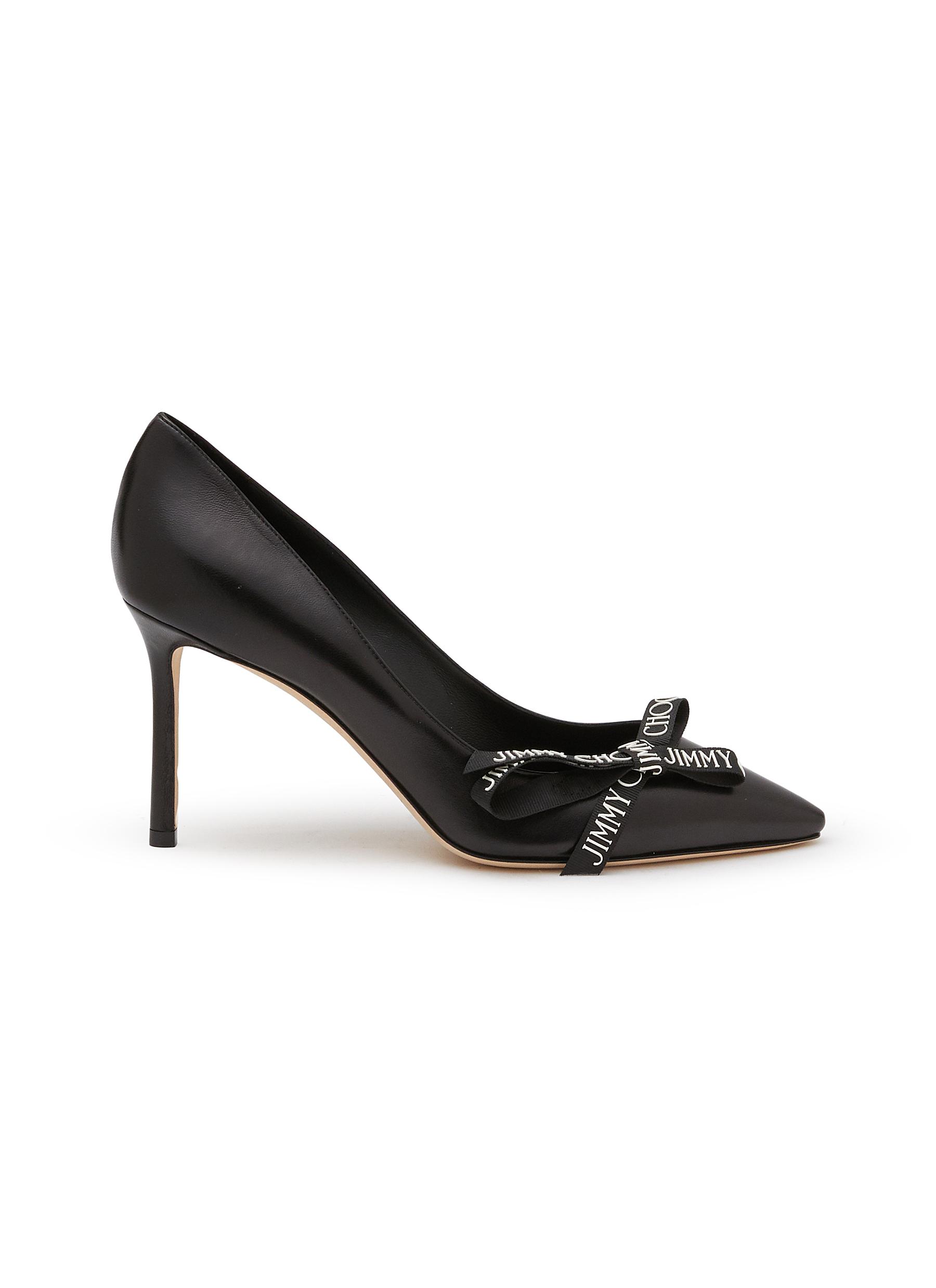 Black Patent Leather Pointy Toe Pumps, Romy 85