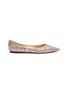 Main View - Click To Enlarge - JIMMY CHOO - ‘LOVE’ POINT TOE GLITTER SKIMMER FLATS
