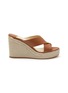 Main View - Click To Enlarge - JIMMY CHOO - ‘Dovina’ 100 Leather Cross Strap Wedged Sandals