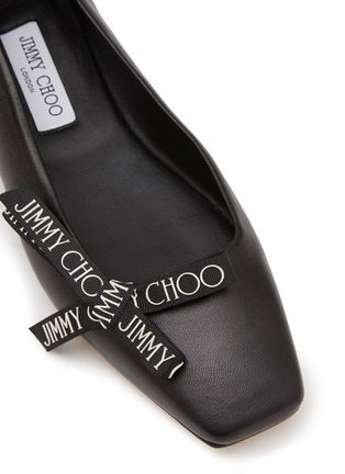 Detail View - Click To Enlarge - JIMMY CHOO - ‘Veda’ Bow Embellished Square Toe Ballerina Flats