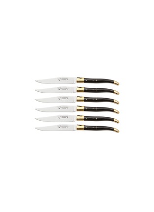 Main View - Click To Enlarge - LAGUIOLE EN AUBRAC - Buffalo Horn Handle Stainless Steel Steak Knives — Set of 6