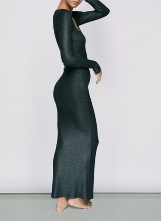 Back View - Click To Enlarge - SKIMS - ‘Soft Lounge’ Shimmer Long Sleeve Dress