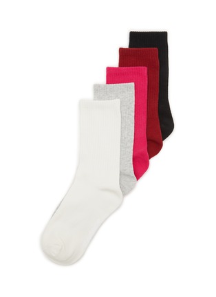 Main View - Click To Enlarge - SKIMS - ‘COTTON’ RIB SPORT SOCKS — PACK OF 5