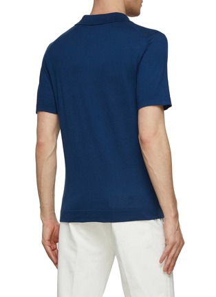 Back View - Click To Enlarge - JOHN SMEDLEY - ‘Mycroft’ Short Sleeve Sea Island Cotton Polo Shirt