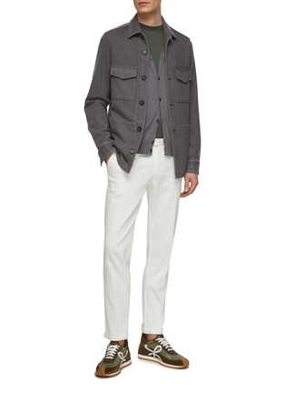 JOHN SMEDLEY | 'Whitchurch' V-Neck Sea Island Cotton Knit Cardigan