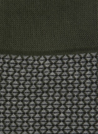 Detail View - Click To Enlarge - PANTHERELLA - ‘ELGAR’ DIAMOND JACQUARD EGYPTIAN COTTON ANKLET SOCKS
