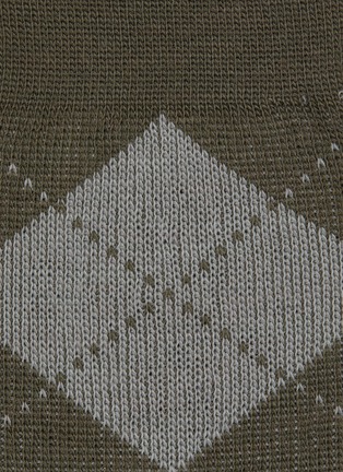 Detail View - Click To Enlarge - PANTHERELLA - ‘ABDALE’ ARGYLE MOTIF MERINO WOOL BLEND ANKLET SOCKS