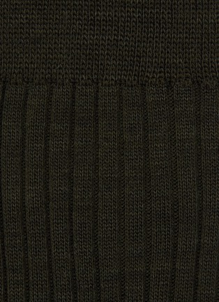 Detail View - Click To Enlarge - PANTHERELLA - ‘LABURNUM’ 5X3 RIB MERINO WOOL LONG ANKLET SOCKS
