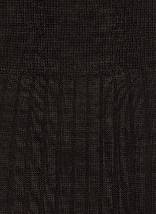 Detail View - Click To Enlarge - PANTHERELLA - ‘LABURNUM’ 5X3 RIB MERINO WOOL LONG ANKLET SOCKS