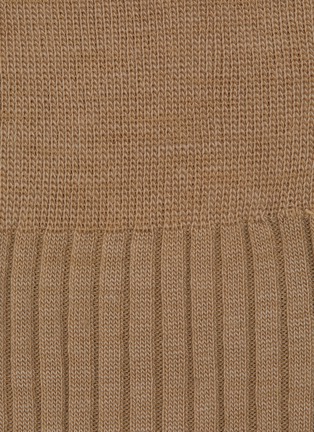 Detail View - Click To Enlarge - PANTHERELLA - ‘LABURNUM’ 5X3 RIB MERINO WOOL LONG ANKLET SOCKS