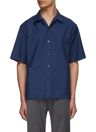 Main View - Click To Enlarge - BARENA - Virgin Wool Boxy Short Sleeve Shirt