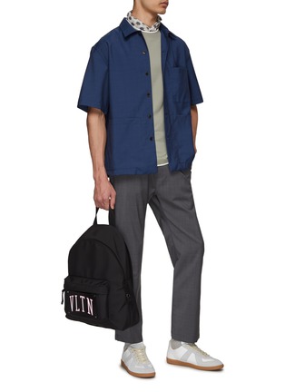 Figure View - Click To Enlarge - BARENA - Virgin Wool Boxy Short Sleeve Shirt