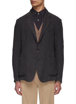 Main View - Click To Enlarge - BARENA - Patch Pocket Checked Single Breasted Blazer