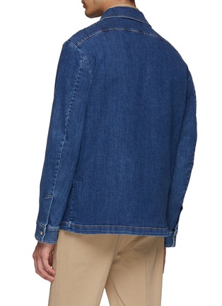 Back View - Click To Enlarge - BARENA - Washed Denim Shirt Jacket