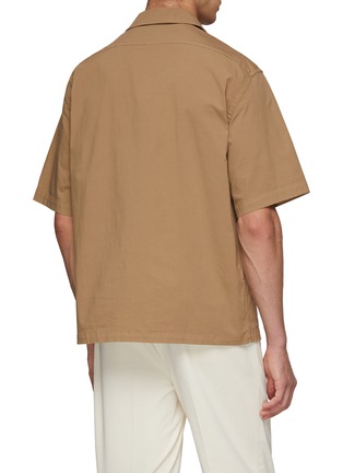 Back View - Click To Enlarge - BARENA - Cotton Blend Boxy Short Sleeve Shirt