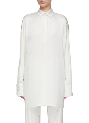 Main View - Click To Enlarge - SA SU PHI - Concealed Placket Silk Blend Slouchy Shirt