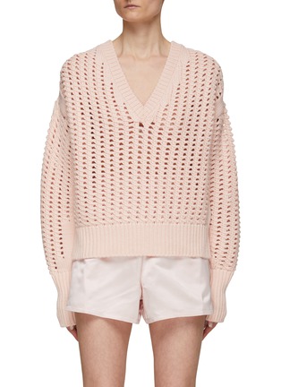 Main View - Click To Enlarge - SA SU PHI - V-Neck Puff Sleeve Knit Sweater