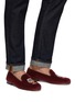 Figure View - Click To Enlarge - STUBBS & WOOTTON - ‘BRANDY’ ALMOND TOE EMBROIDERED VELVET LOAFERS