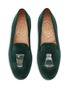 Detail View - Click To Enlarge - STUBBS & WOOTTON - ‘ABSINTHE’  ALMOND TOE SHOT GLASS EMBROIDERED VELVET LOAFERS