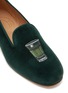 Detail View - Click To Enlarge - STUBBS & WOOTTON - ‘ABSINTHE’  ALMOND TOE SHOT GLASS EMBROIDERED VELVET LOAFERS