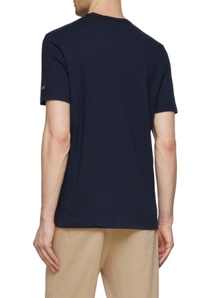 Back View - Click To Enlarge - PAUL & SHARK - SHORT SLEEVE WASHED LOGO KNIT T-SHIRT