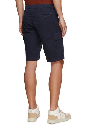Back View - Click To Enlarge - PAUL & SHARK - Shark Key Chain Cotton Blend Cargo Shorts