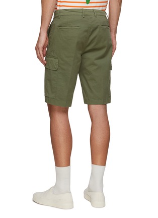 Back View - Click To Enlarge - PAUL & SHARK - Shark Key Chain Cotton Blend Cargo Shorts
