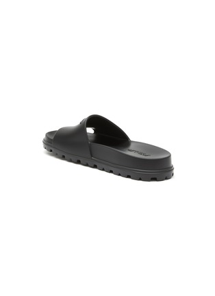  - PRADA - Triangular Logo Embossed Platform Slides