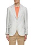 Main View - Click To Enlarge - BRUNELLO CUCINELLI - Single Breasted Notched Lapel Striped Linen Blazer