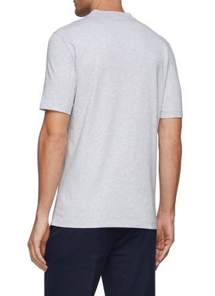 Back View - Click To Enlarge - BRUNELLO CUCINELLI - Chest Logo Cotton Crewneck T-Shirt