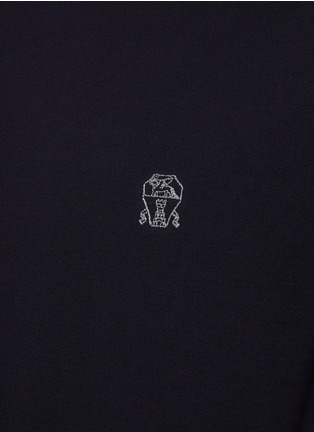  - BRUNELLO CUCINELLI - Logo Embroidery Crewneck Cotton T-Shirt